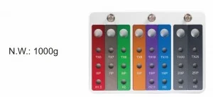 Escenario colorido para los 8 adaptadores de torque Sloky y 22 puntas